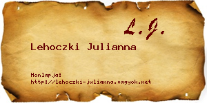 Lehoczki Julianna névjegykártya